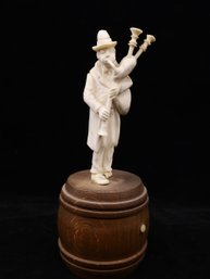 C.1850  Dieppe Ivory Figure Bagpipper Player -SHIPPABLE