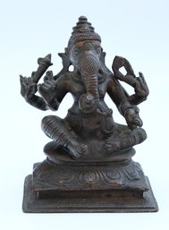 Antique Bronze Sitting Ganesh Statue