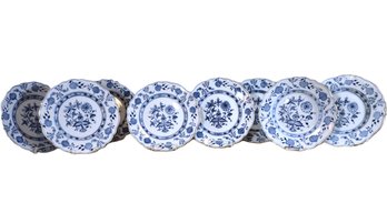 8 Meissen Blue Onion Dinner Plates With Crossed Swords