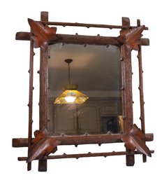 Lovely Tramp Art Victorian Carved Mirror