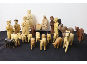 HAND CARVED NATIVITY FIGURES-SHIPPABLE