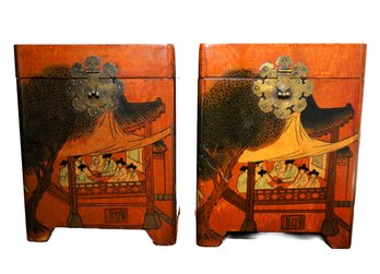 Pair Of Vintage Asian Chests