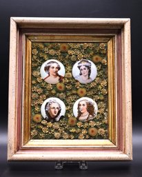 Antique French Porcelain Women With Flowers