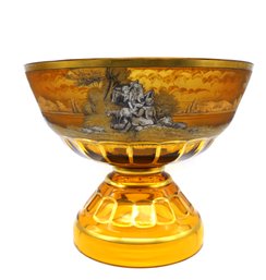 Amber Bohemian Crystal Bowl