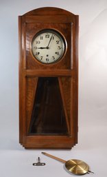 Art Deco Mahogany Case And Clock
