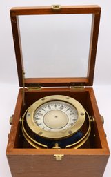 Vintage Nautical Compass With Wooden Case-SHIPPABLE