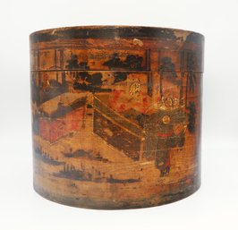 19th Century Handmade Wooden Chinese Hat Box