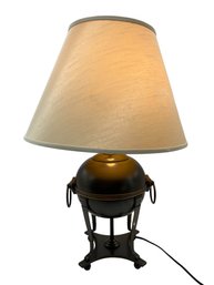 Beautiful Lamp With A Samovar Style Shape And Silk Shade