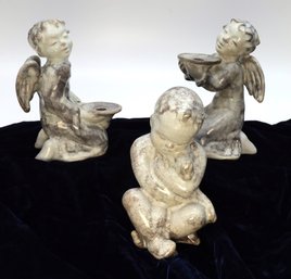 VINTAGE Michael Anderson & Sons Denmark Candleholders And Figure -Shippable