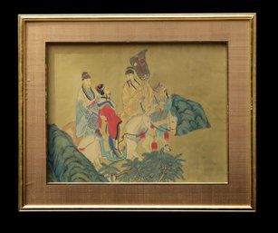 Beautiful Hand Painted Chinese Painting With Figures.