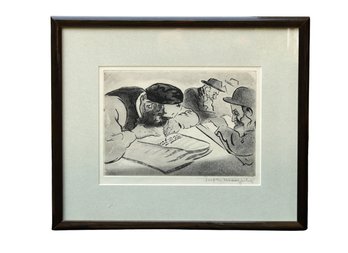 Joseph Margulies (1896-1984) Signed Original Etching 'Scribes' Pencil Signed Lower Right