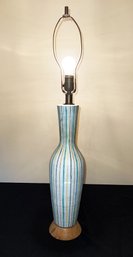 Mid Century Modern Ceramic Working Lamp With Wood Base
