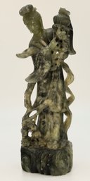 Beautiful Vintage Carved SPINACH JADE Chinese Figure