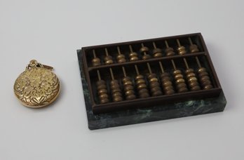 VINTAGE POCKET WATCH AND ABACUS