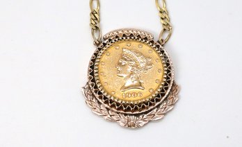 1906S Coronet Head 22K GOLD $10.00 Eagle New Style Liberty Head With 14K Yellow GOLD Necklace