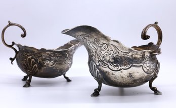 PAIR OF 18TH CENTURY LONDON STERLING SAUCE BOATS