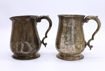 Circa 1759-1760 Pair Of Sterling Steins -15 Troy Ounces