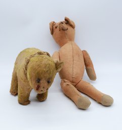 Vintage Bear And Teddy Bear Doll - Shippable