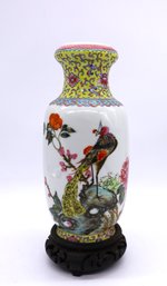 Vintage Chinese Famille Rose Porcelain Vase - Hand Painted