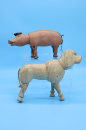 RARE Early 1900's SCHOENHUT HUMPTY DUMPTY POODLE & PIG -SHIPPABLE