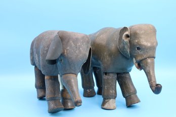 EARLY 1900's -Pair Of  SCHOENHUT GLASS EYED CIRCUS ELEPHANTS-SHIPPABLE