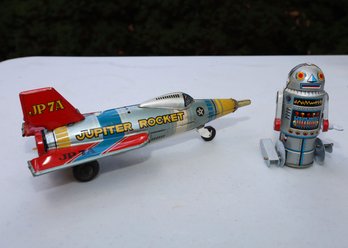 VINTAGE ROCKET AND ROBOT TOY
