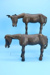 Early 1900's  Schoenhut Pair Of Circus Donkeys -SHIPPABLE