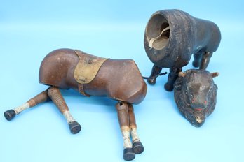 Early 20thC. Set Of 2 Schoenhut Animal Circus  Parts -SHIPPABLE