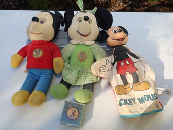 RARE!!!! 1930'S/40'S  MICKEY MOUSE SODA POP CAP,   MICKEY AND MINNIE MOUSE PUPPETS