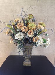 Big Beautiful Silk Arrangement With Metal Vase