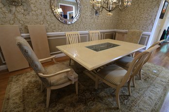 Vintage Century Dining Table With 2 Leaves And 6 Chairs