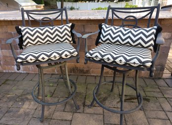 Pair Of Patio Bar Swivel Stools