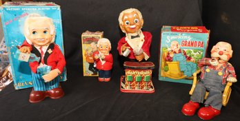VINTAGE TOY BARTENDERS,SMOKING GRANDPA AND BLUSHING WILLY