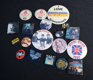 VINTAGE ROCK N ROLL COLLECTIBLE BUTTONS-