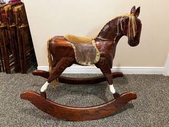 Vintage Rocking Horse Solid Oak