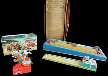 RARE VINTAGE 1920's GEE WIZ , FRANKONIA AND SCHYLLING HORSE RACING GAMES
