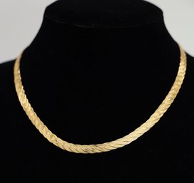 Vintage 14kt Yellow Gold Braided Herringbone Modernist Chain-14.48grams