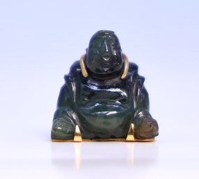 Vintage 14k And Jade Buddha