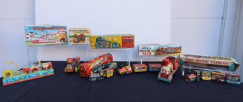 VINTAGE TIN LITHOGRAPH TPY TRAINS AND MORE!