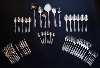 Vintage Elaborate Persian Silver Flatware Set - 102 TROY OUNCES