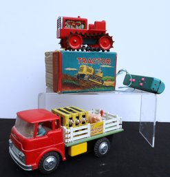VINTAGE TRACTOR AND OL'MACDONALDS FARM TRUCK