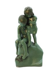 Danish Ceramic Sibling Figure From Ispens Widow Copenhagen