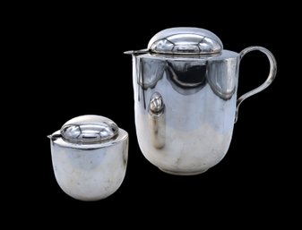 1960s Dansk Silverplate Tea Pot & Creamer By Lorenzo Porcelli