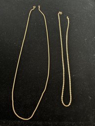 2- 14K Yellow Gold Chains- 8.1 Total Grams
