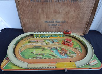 Vintage 1950s No 450 Cross-Country Turnpike Toy Racetrack By Ranger Steel Products