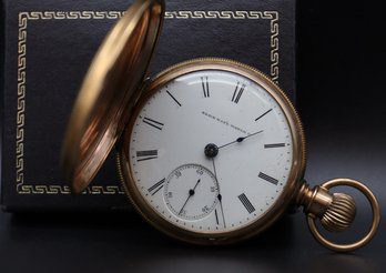Handsome 14K Yellow GOLD Elgin Pocket Watch -working-SHIPPABLE