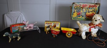 Vintage Poochie Pedder Mechanical Wind Up With Oris Box Tin Litho