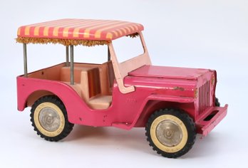 Vintage Tonka 'Elvis' Pink Surrey  Jeep No. 350
