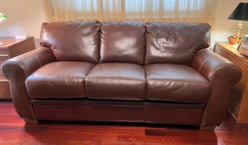 Leather Sleeper Sofa - LIKE NEW