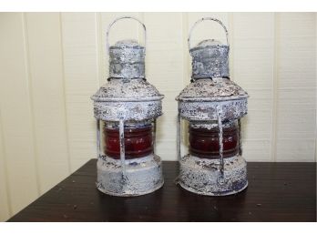 Antique Red Glass Lanterns